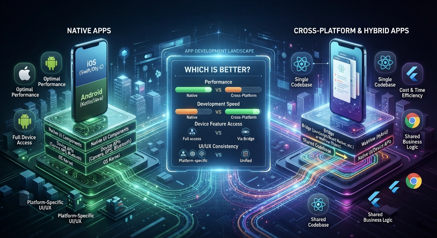 Cross-Platform or Hybrid Apps vs. Native Apps