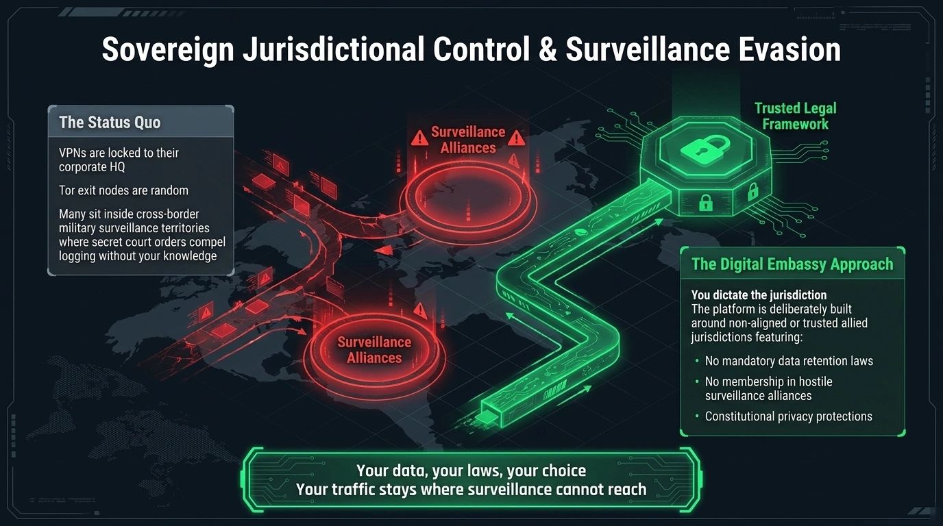 Sovereign Jurisdictional Control & Surveillance Evasion in Modern Digital Infrastructure 1 Sovereign Jurisdictional Control