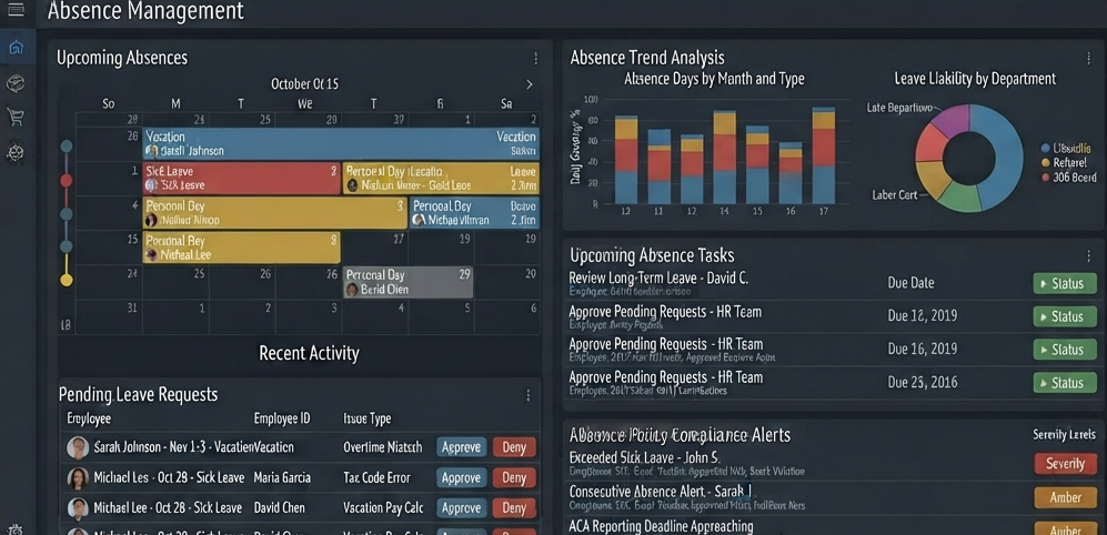 Calendar icon showing leave tracking and time-off