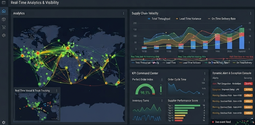 Real time warehouse analytics dashboard